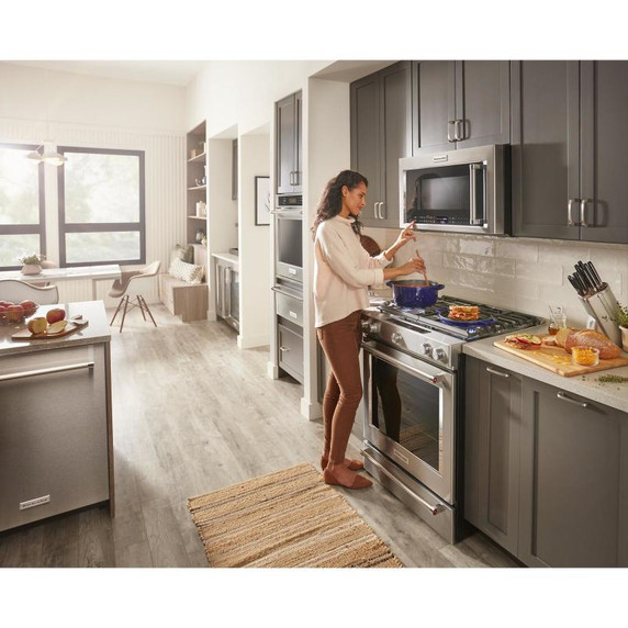 Kitchenaid® 30-Inch 5 Burner Front Control Gas Convection Range with Baking Drawer KSGB900ESS Kitchenaid® 30-Inch 5 Burner Front Control Gas Convection Range with Baking Drawer KSGB900ESS