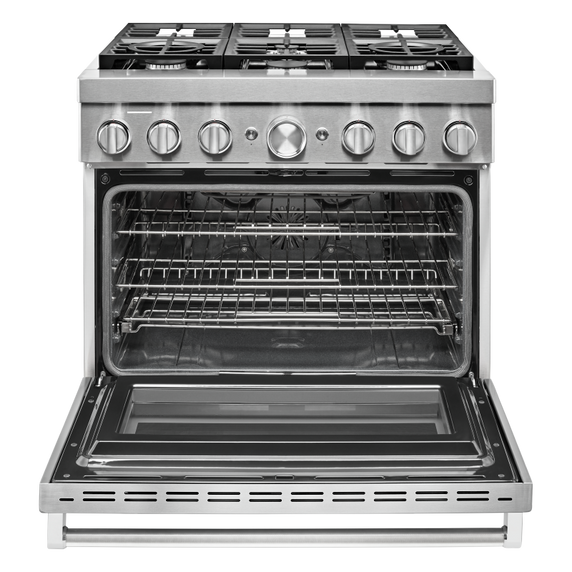 KitchenAid® 36'' Smart Commercial-Style Dual Fuel Range with 6 Burners KFDC506JSS