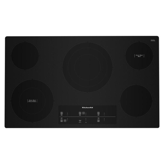 Kitchenaid® 36" Electric Cooktop with 5 Elements and Touch-Activated Controls KCES956KBL