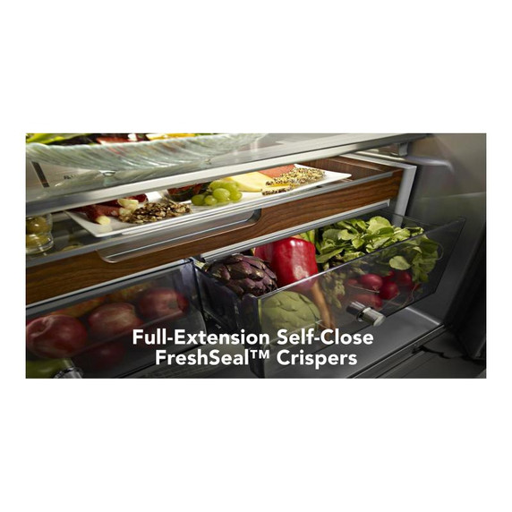 Kitchenaid® 23.8 cu. ft. 36" Counter-Depth French Door Platinum Interior Refrigerator with PrintShield™ Finish KRFC704FPS