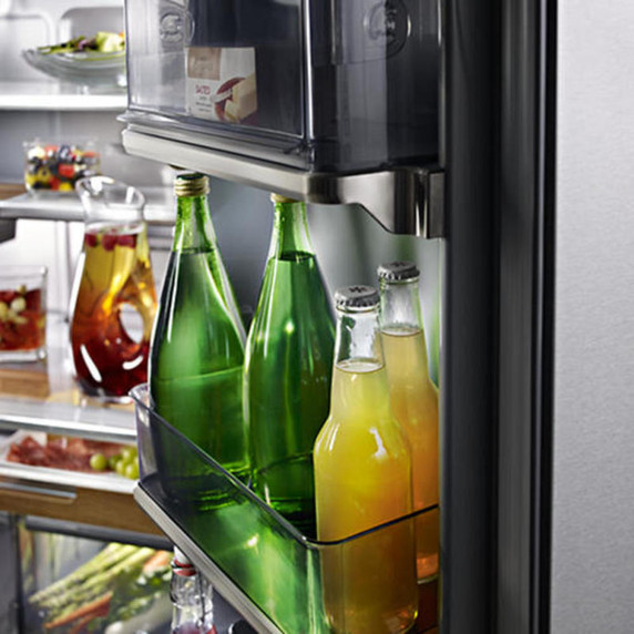 Kitchenaid® 23.8 cu. ft. 36" Counter-Depth French Door Platinum Interior Refrigerator with PrintShield™ Finish KRFC704FPS