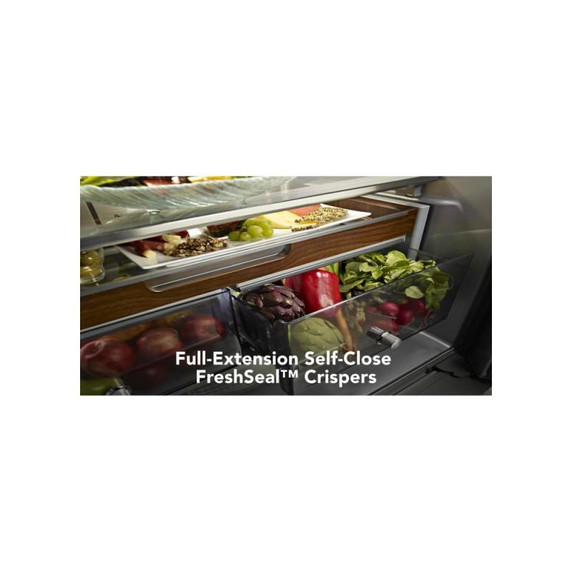Kitchenaid® 23.8 cu. ft. 36" Counter-Depth French Door Platinum Interior Refrigerator with PrintShield™ Finish KRFC704FPS