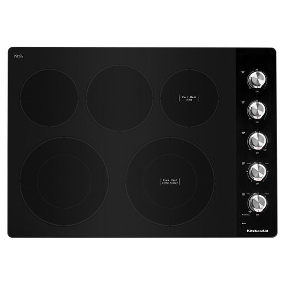 Kitchenaid® 30" Electric Cooktop with 5 Elements and Knob Controls KCES550HSS