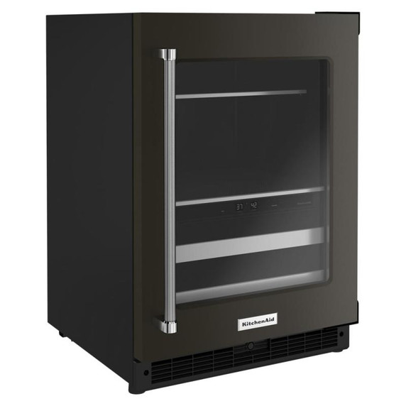 Kitchenaid® 24" Beverage Center with Glass Door and Metal-Front Racks KUBR314KBS