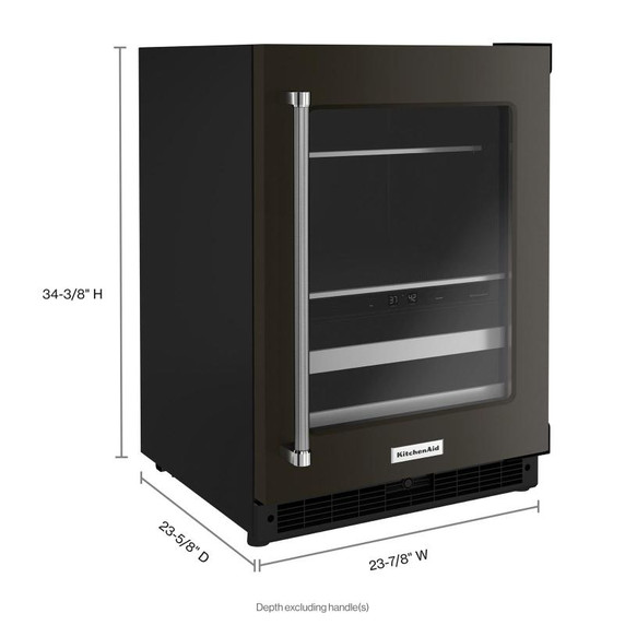 Kitchenaid® 24" Beverage Center with Glass Door and Metal-Front Racks KUBR314KBS