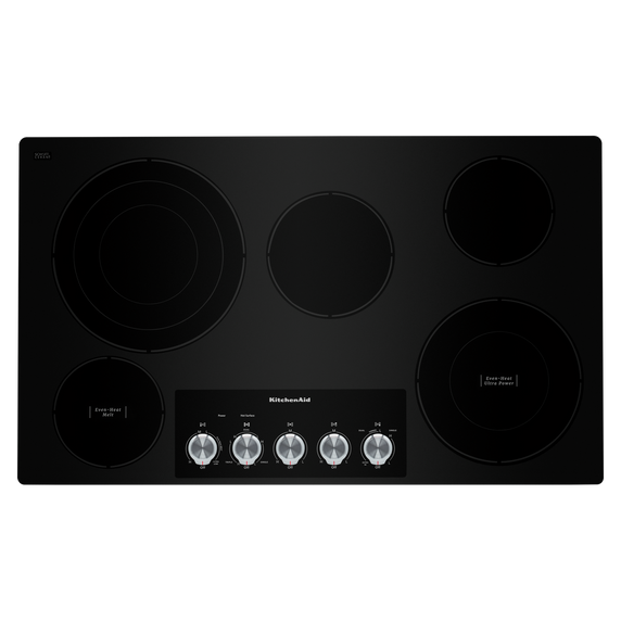 Kitchenaid® 36 Electric Cooktop with 5 Elements and Knob Controls KCES556HBL