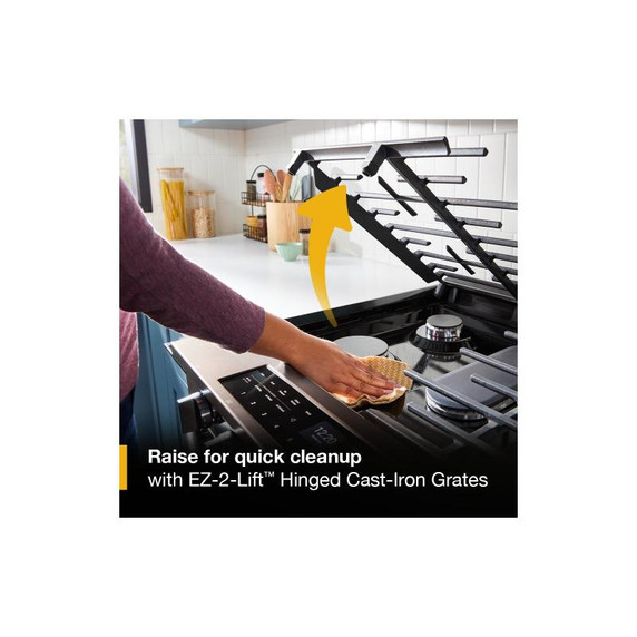 Whirlpool® 30-inch Smart Slide In Gas Range with Air Cooking Technology, No Preheat Air Fry, Steam/Self Clean and High Speed Preheat WSGS7530RZ