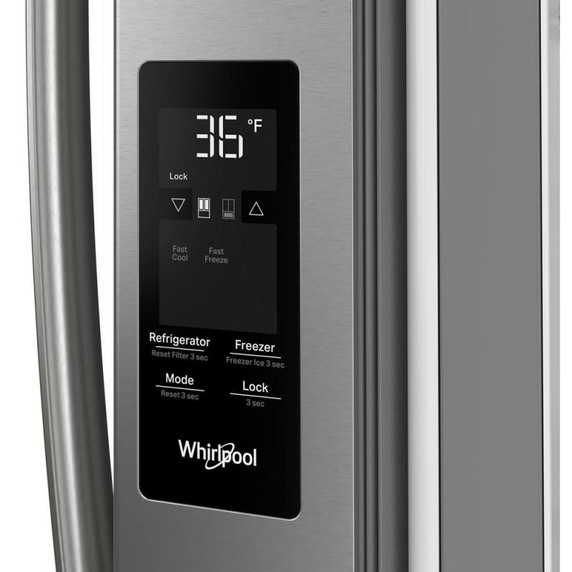 Whirlpool® 36-Inch French Door Refrigerator with Interior Water Dispenser - 31 cu. ft. WRFF3336SZ Whirlpool® 36-Inch French Door Refrigerator with Interior Water Dispenser - 31 cu. ft. WRFF3336SZ