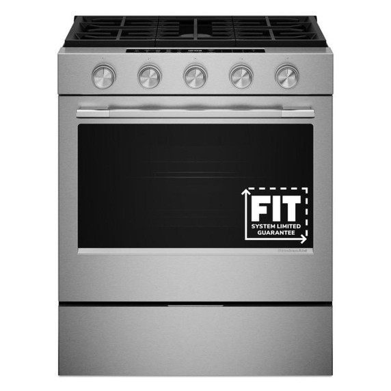 Kitchenaid® 5.0 Cu. Ft. Smart Slide-in Gas Range with Convection Cooking Modes and 2-in-1 Burner KSGS530SPS