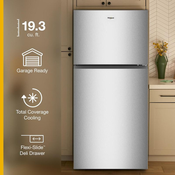 Whirlpool® 29.5-inch Wide Top Freezer Refrigerator with Total Coverage Cooling - 19 Cu. Ft. WRTX5419SW