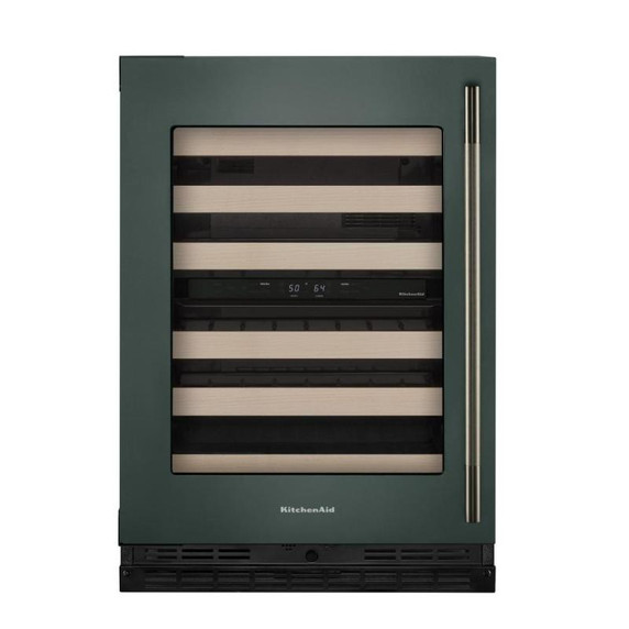 Kitchenaid® 24" Undercounter Wine Cellar with Full-Extension Wood-Front Racks KUWL524SJP