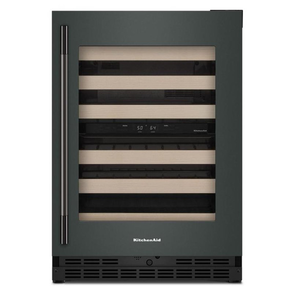 Kitchenaid® 24" Undercounter Wine Cellar with Full-Extension Wood-Front Racks KUWR524SJP