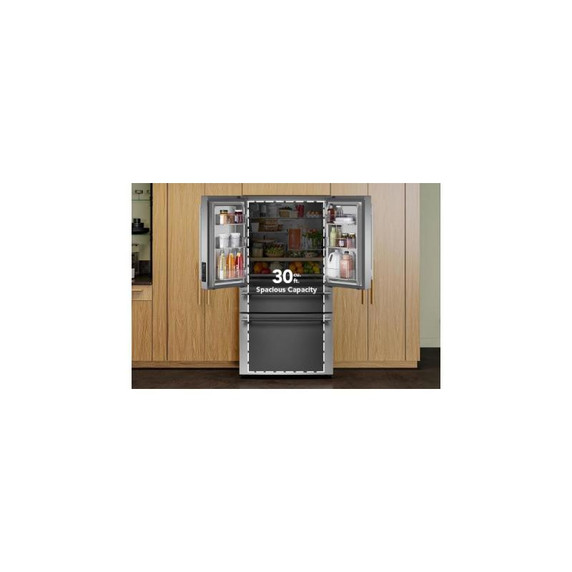 Kitchenaid® 30 cu. ft. French Door Refrigerator with Interior Water and Ice and FreshChill™ Full-Width Refrigerated Drawer KRMF336SPS