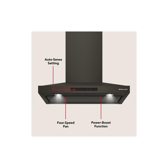 KitchenAid® 30-inch Wall-Mount, 4-Speed Canopy Hood KVWC730SBE KitchenAid® 30-inch Wall-Mount, 4-Speed Canopy Hood KVWC730SBE