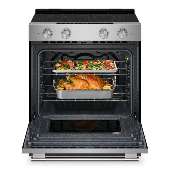 Kitchenaid® 5.3 Cu. Ft. Smart Slide-in Electric Range with Convection Cooking Modes and Steam Bake Mode YKSES430SPS