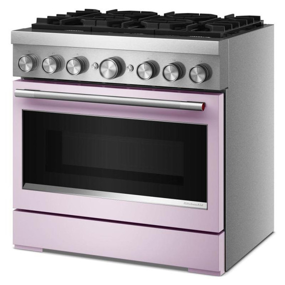 Kitchenaid® 36-Inch 6 Burner Commercial-Style Dual Fuel Range with No Preheat Air Fry Mode KFDS936SWF