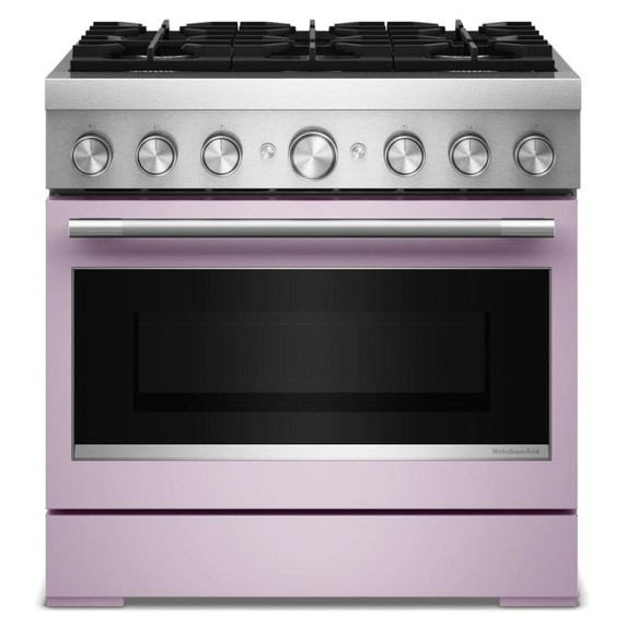 Kitchenaid® 36-Inch 6 Burner Commercial-Style Dual Fuel Range with No Preheat Air Fry Mode KFDS936SWF