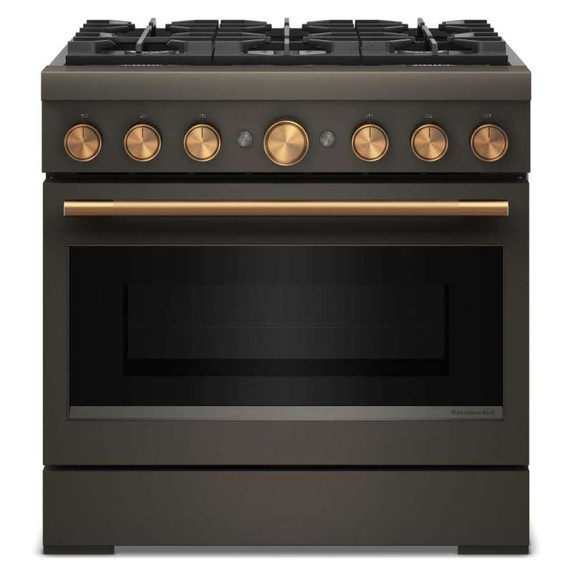 KitchenAid® 36-Inch 6 Burner Commercial-Style Dual Fuel Range with No Preheat Air Fry Mode KFDS936SBE