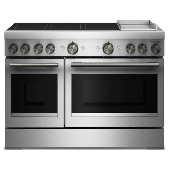 KitchenAid® 48-Inch 6-Element Induction Freestanding Commercial-Style Range with Griddle KFID948SSS