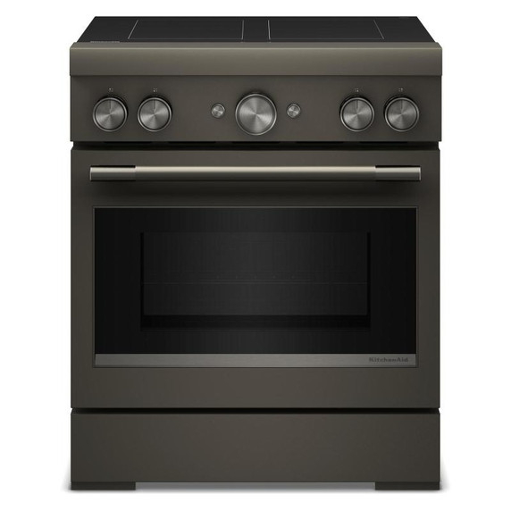 Kitchenaid® 30-Inch 4-Element Induction Freestanding Commercial-Style Range with Air Fry KFIS930SBE