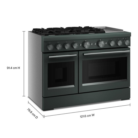 Kitchenaid® 48-Inch 6 Burner Commercial-Style Dual Fuel Range with Griddle KFDD948SJP