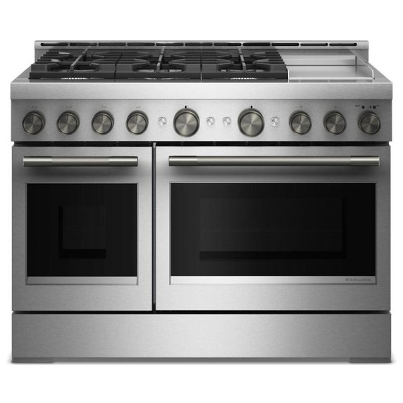 KitchenAid® 48-Inch 6 Burner Commercial-Style Gas Range with Griddle KFGD948SSS