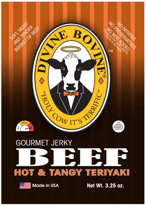 Divine Bovine - Hot & Tangy Teriyaki Beef Jerky (3.25 oz)