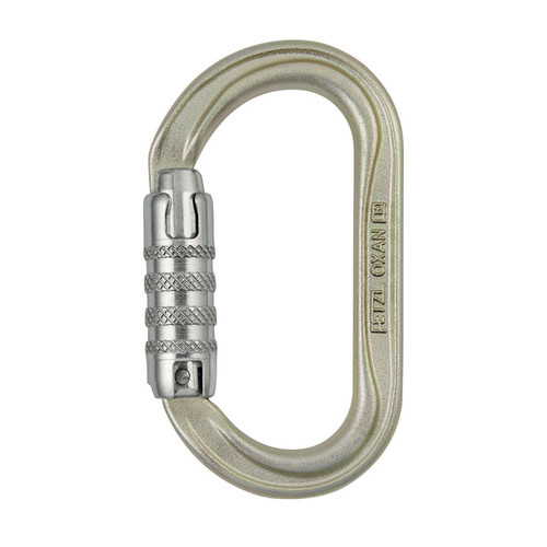 Moschettone ovale in acciaio con triact-lock Petzl Oxan CE EN 362