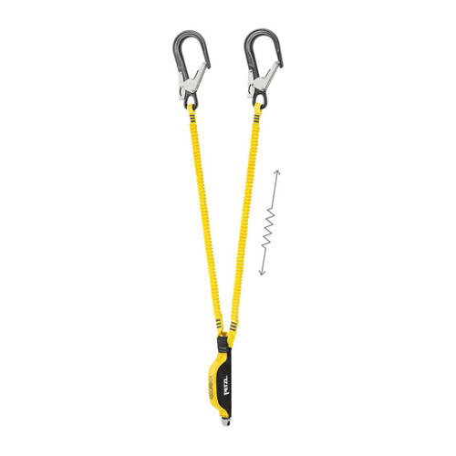 Doppia fettuccia con assorbitore di energia integrato e connettori MGO Petzl Absorbica-Y 150 cm CE EN 355