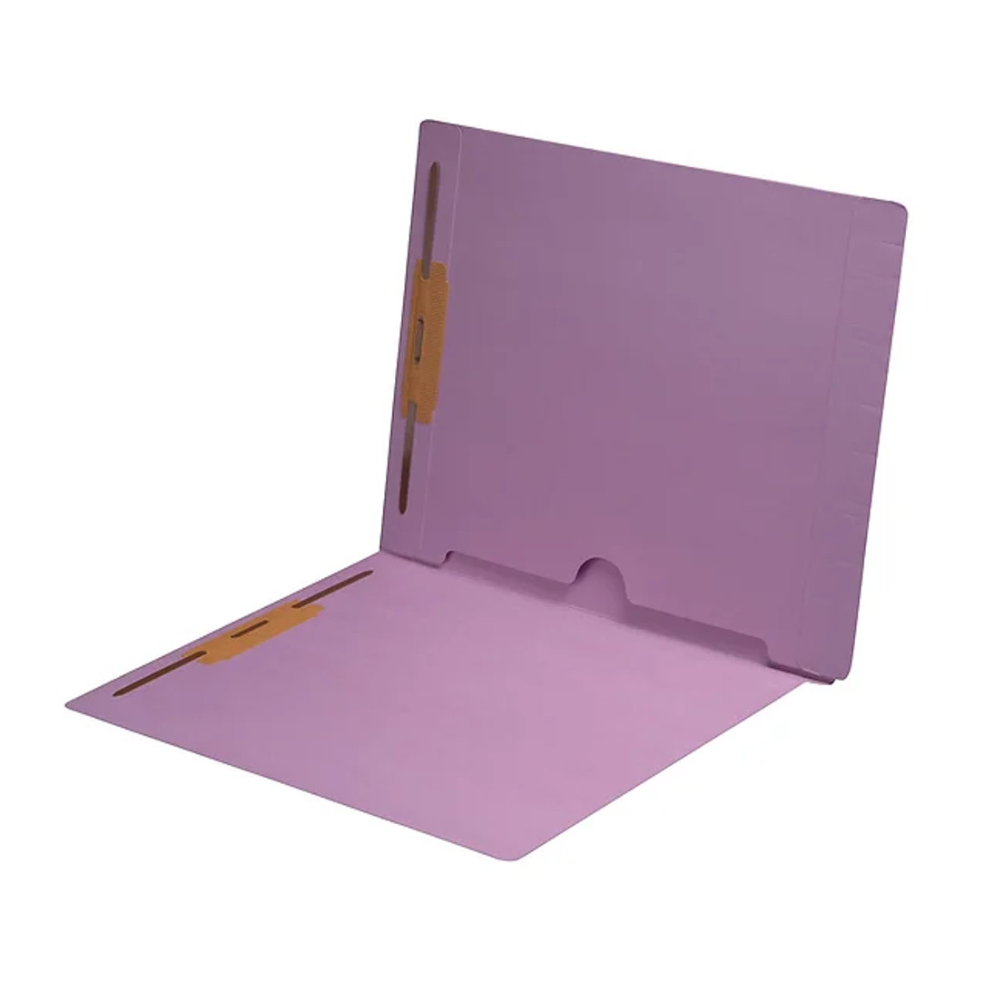 Lavender letter size reinforced end tab folder