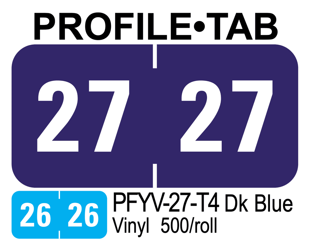  2027 PROFILE-TAB PFYV-27-T4 Dk Blue Vinyl 500/roll 