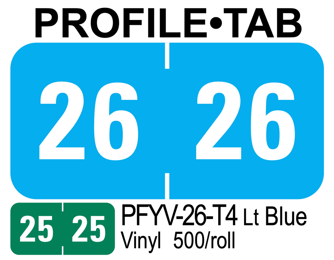2026 PROFILE-TAB PFYV-26-T4 Lt Blue Vinyl 500/roll