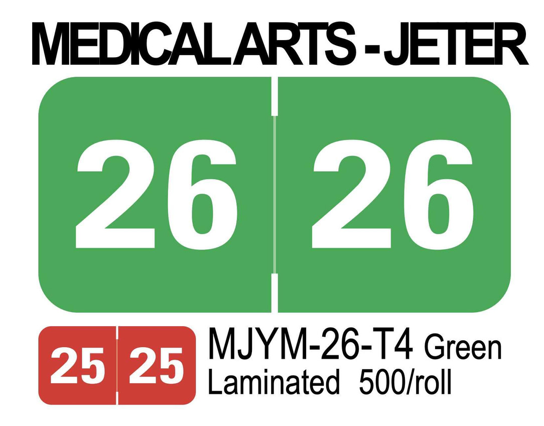  2026 MEDICAL ARTS - JETER MJYM-26-T4 Green Laminated 500/roll 