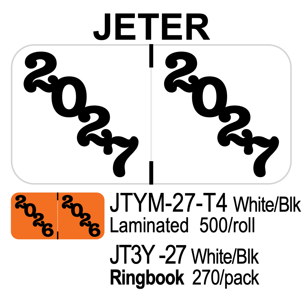  2027 JETER JT3Y-27 White/Blk Ringbook 270/pack 