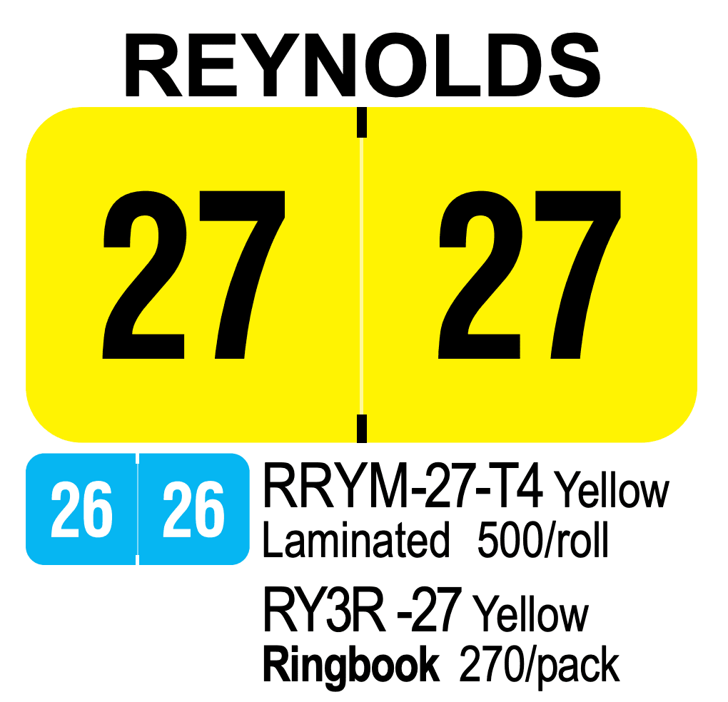  2027 REYNOLDS RY3R-27 Yellow Ringbook 270/pack 