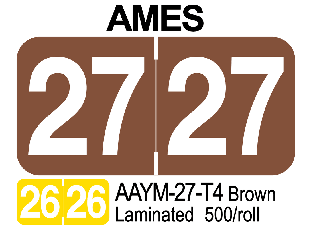  2027 AMES AAYM-27-T4 Brown Laminated 500/roll 