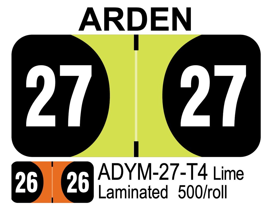  2027 ARDEN ADYM-27-T4 Lime Laminated 500/roll 