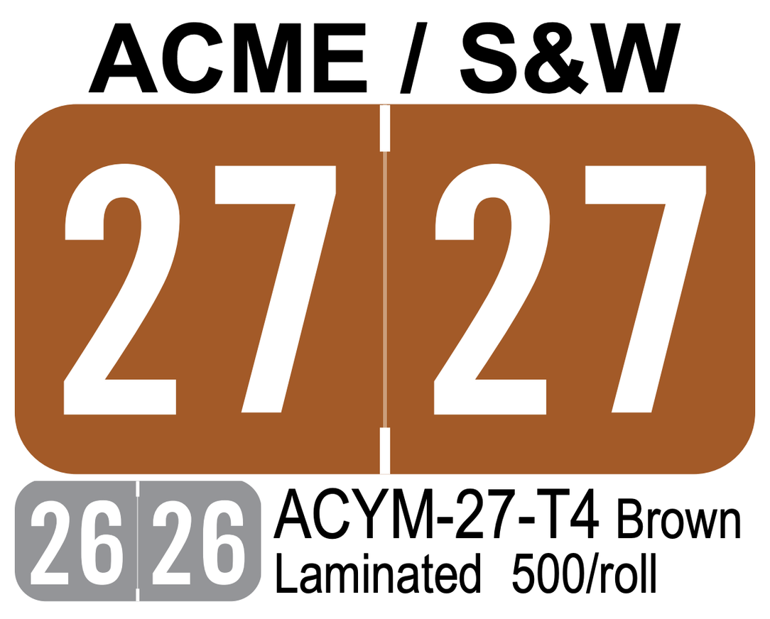 2027 ACME / S&W ACYM-27-T4 Brown Laminated 500/roll