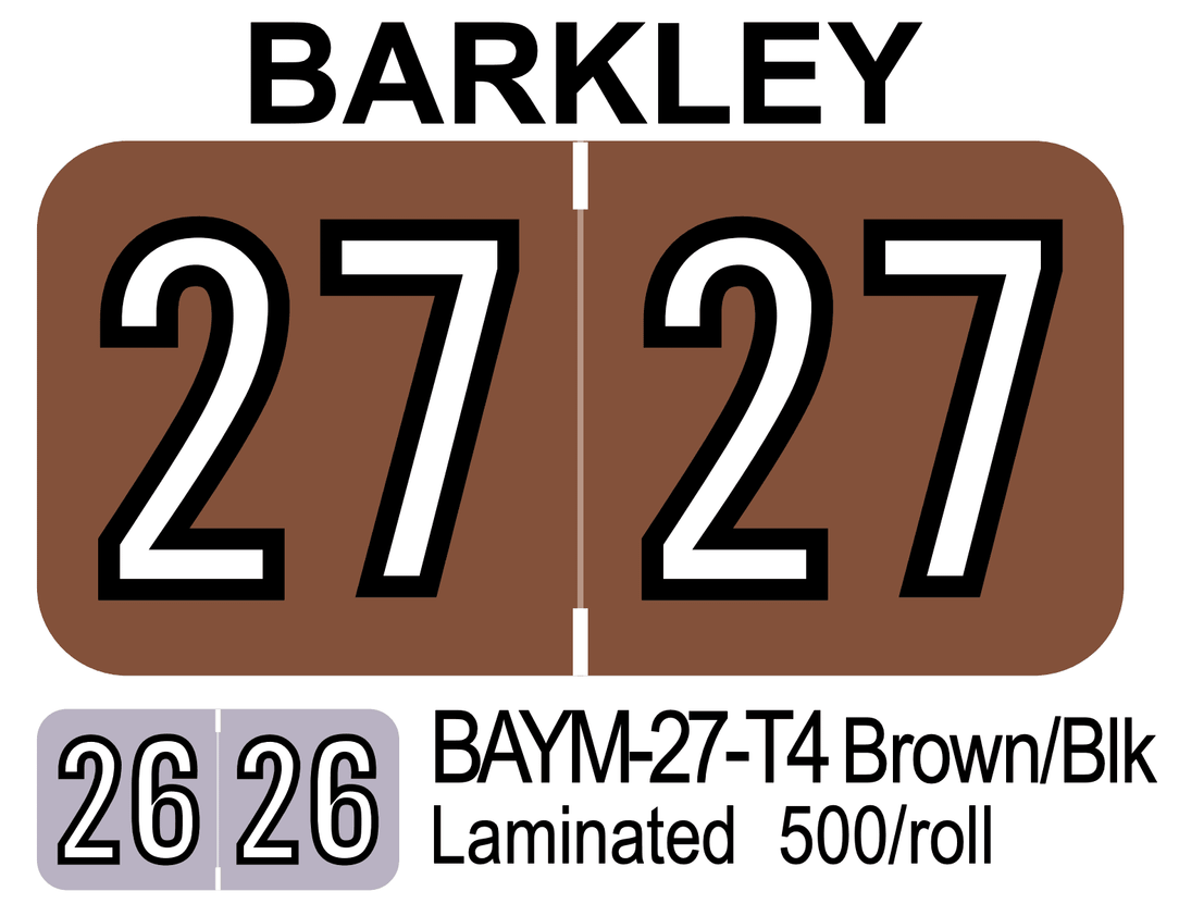  2027 BARKLEY BAYM-27-T4 Brown/Blk Laminated 500/roll 