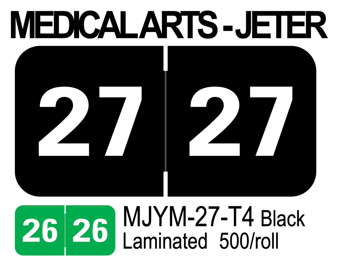 2027 MEDICAL ARTS - JETER MJYM-27-T4 Black Laminated 500/roll