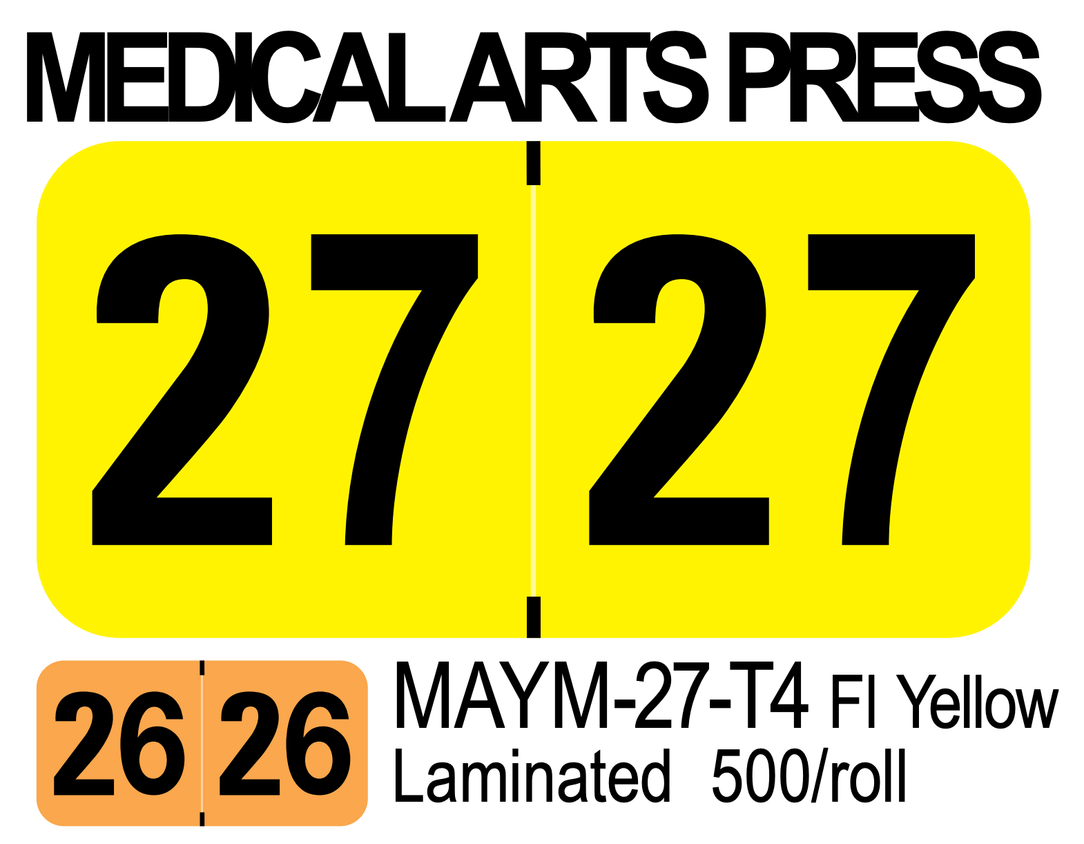 2027 MEDICAL ARTS PRESS MAYM-27-T4 Fl Yellow Laminated 500/roll