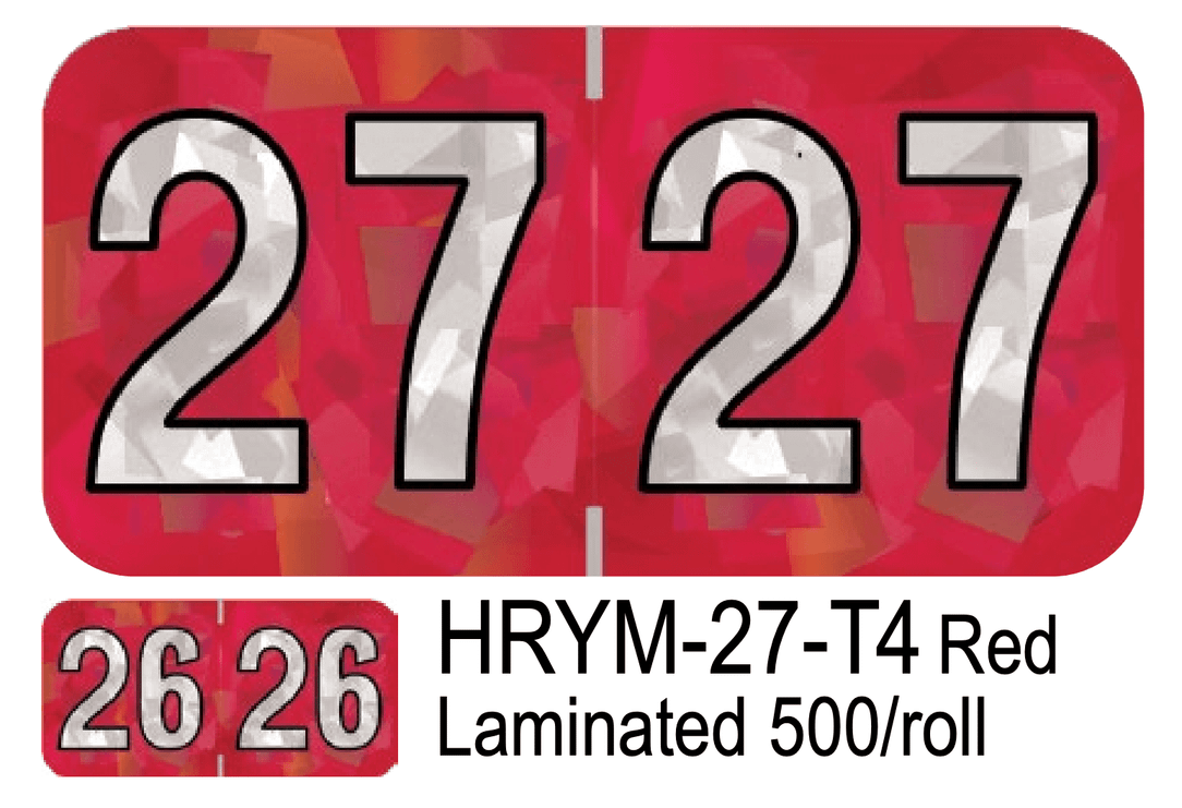  2027 HOLOGRAPHIC HRYM-27-T4 Red Laminated 500/roll 