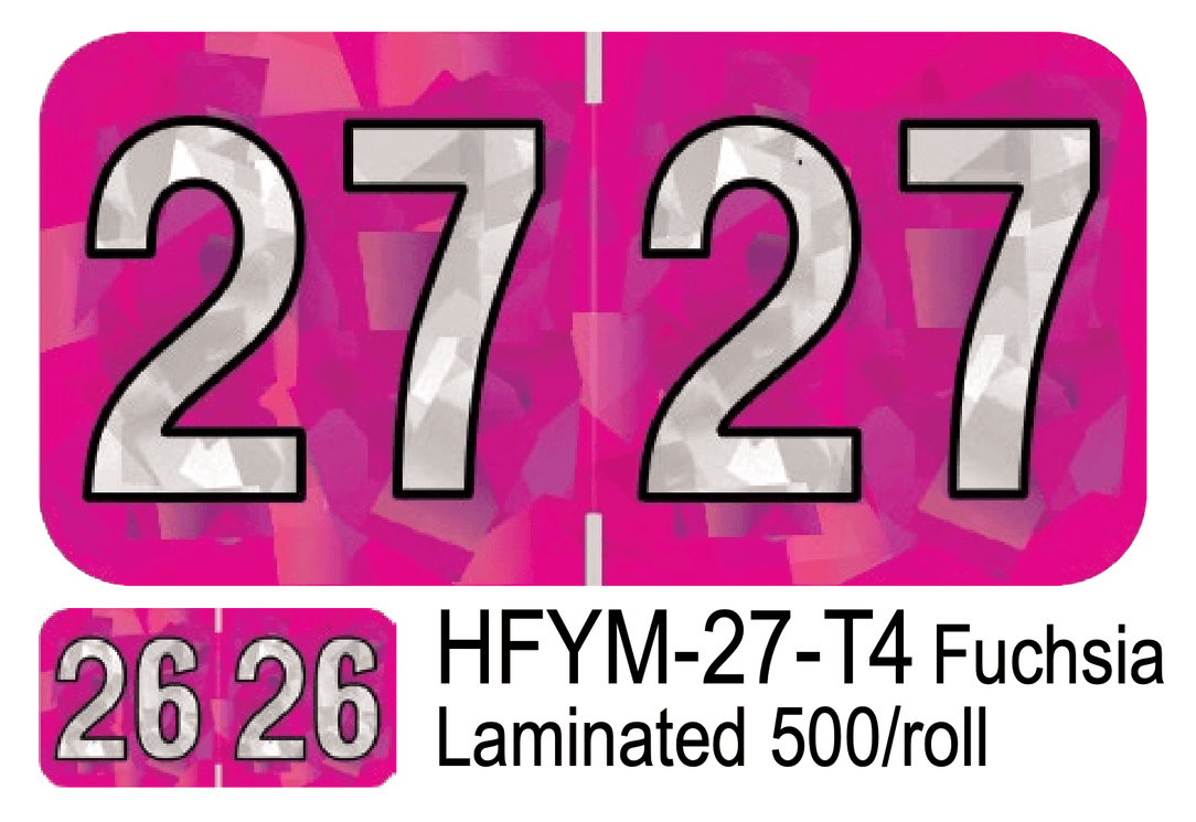  2027 HOLOGRAPHIC HFYM-27-T4 Fuchsia Laminated 500/roll 