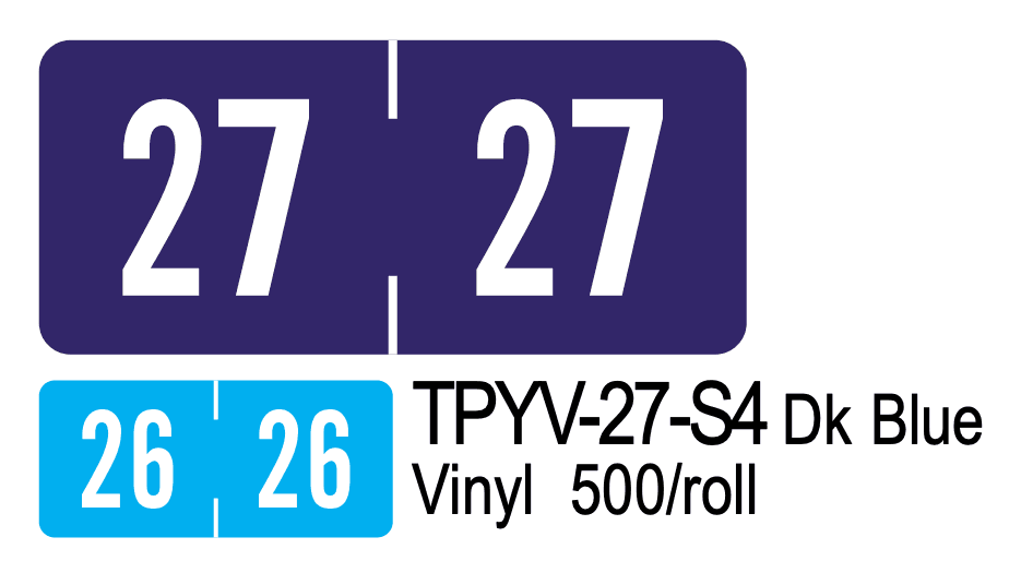  2027 TAB PRODUCT TPYV-27-S4 DK Blue Vinyl 500/roll 