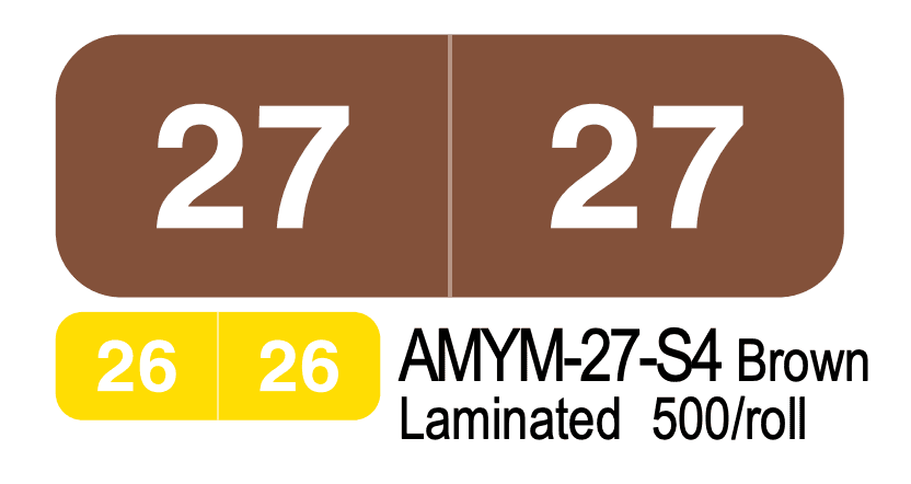  2027 AMES COLOR FILE AMYM-27-S4 Brown Laminated 500/roll 