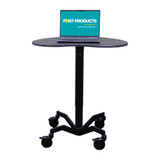 Mov-it Mobile Desk: Curved Large All Mobile Workstations FP-1030-R00-SD First Products