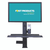 Fixed Counter Monitor Mount Workstation