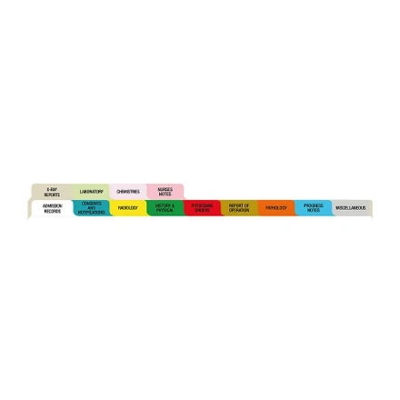 First Products S/O Oncology 13 Tab Standard Poly Dividers - Antimicrobial 