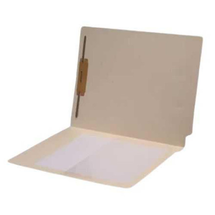 First Products Manila Letter Size Reinforced End Tab Folder with Poly Pocket 