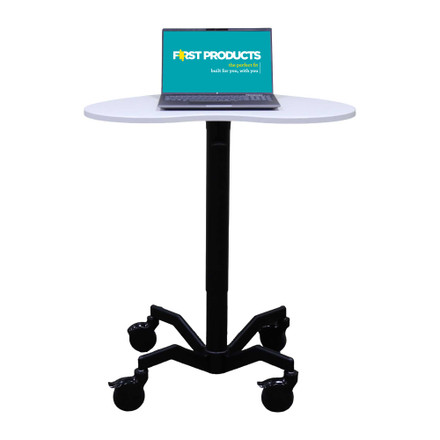 Mov-it Mobile Desk: Curved Large All Mobile Workstations FP-1030-R00-SD First Products